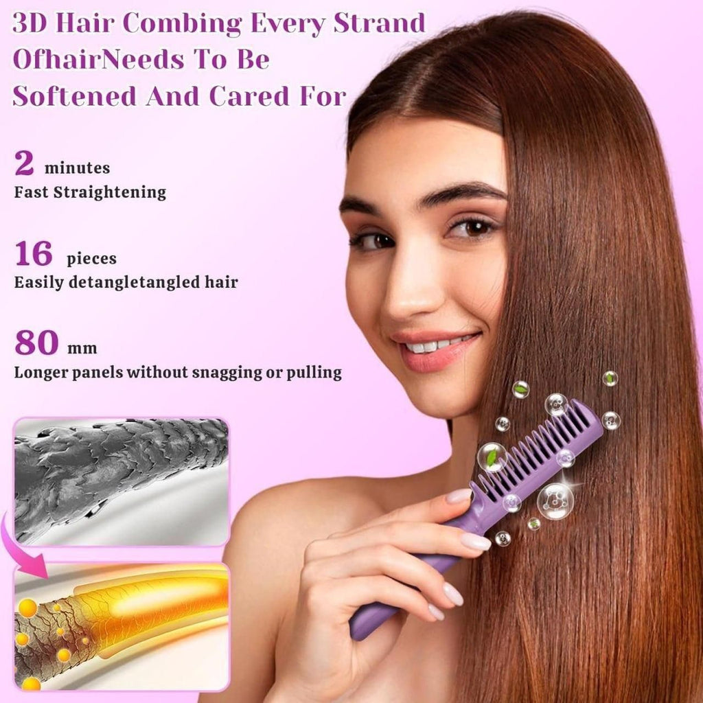 Meneflix Portable Mini Hair Straightener – Cordless Rechargeable Hot Comb (Adjustable Temperature)