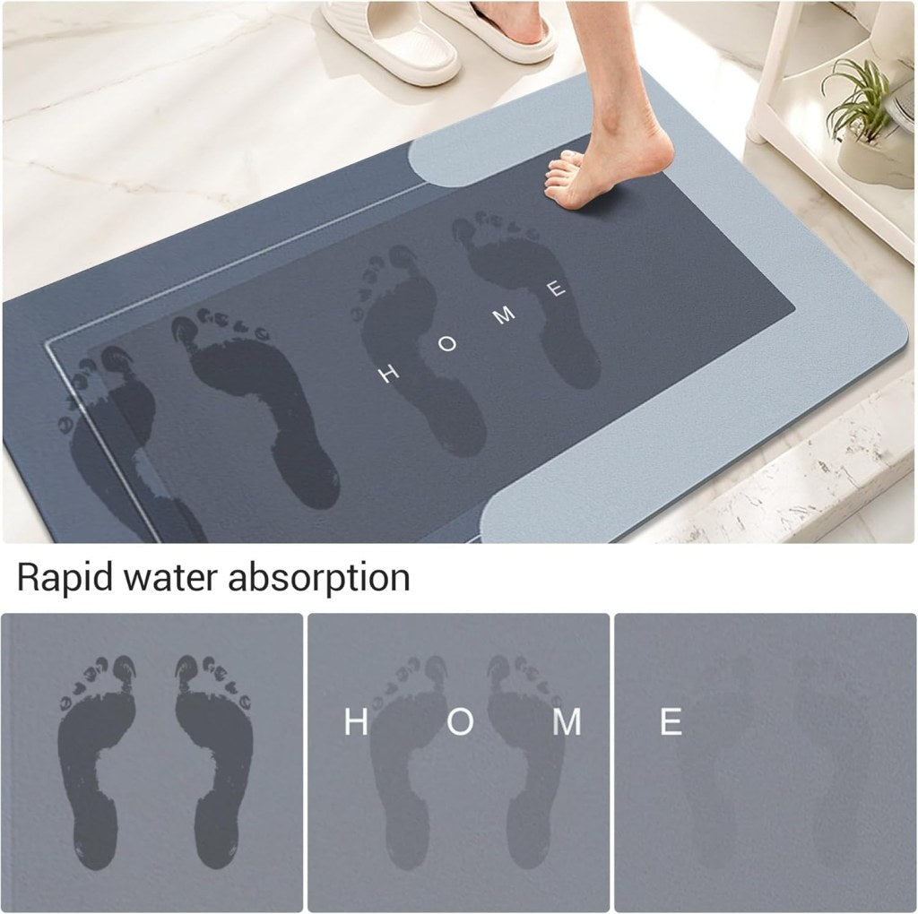 Square Anti-Slip Quick Dry Bathroom Mat – Modern Water-Absorbent Floor Mat