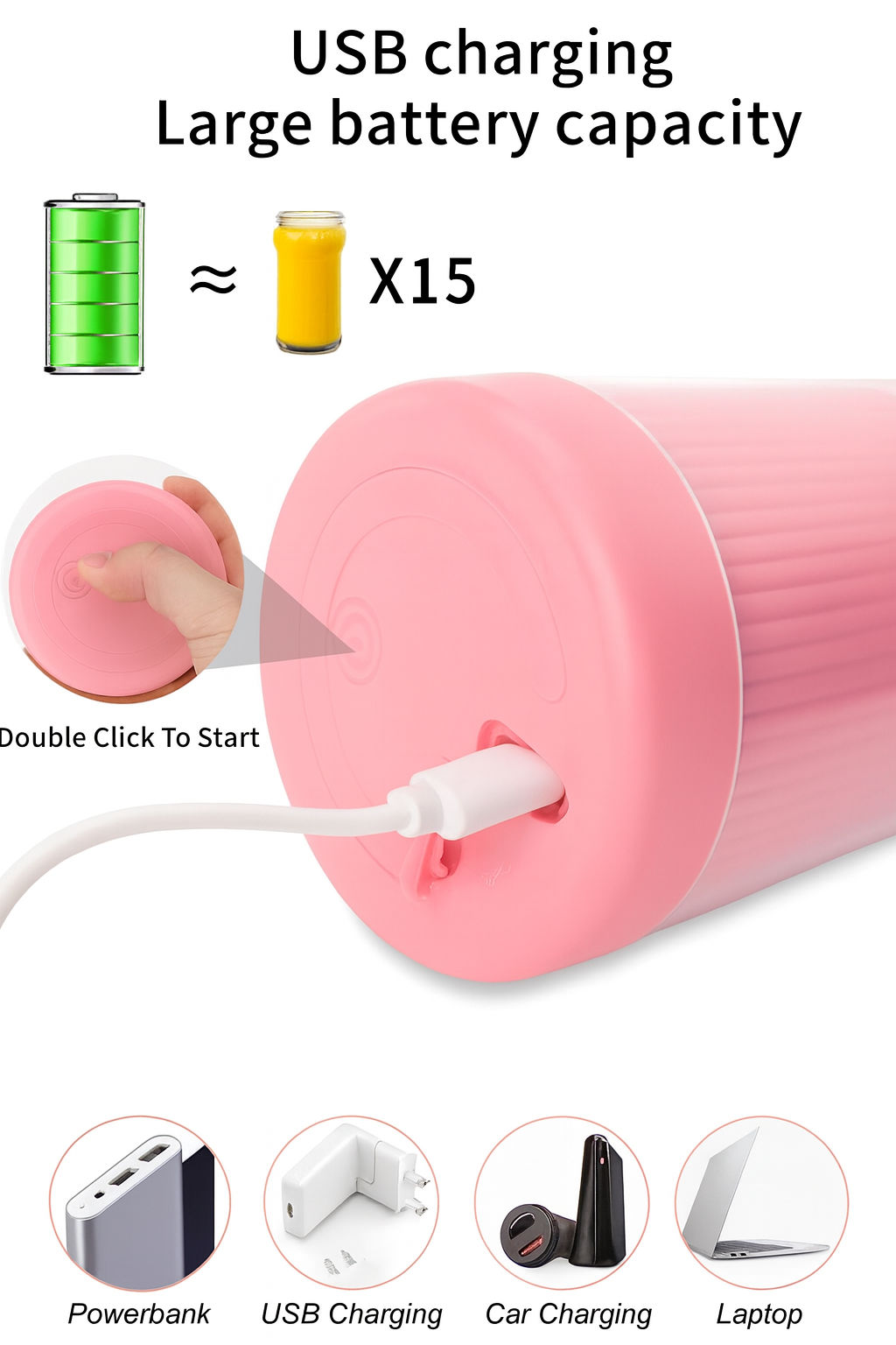 BLENDER PORTABLE JUICER FOR SMOOTHIE 420 ML Multicolour