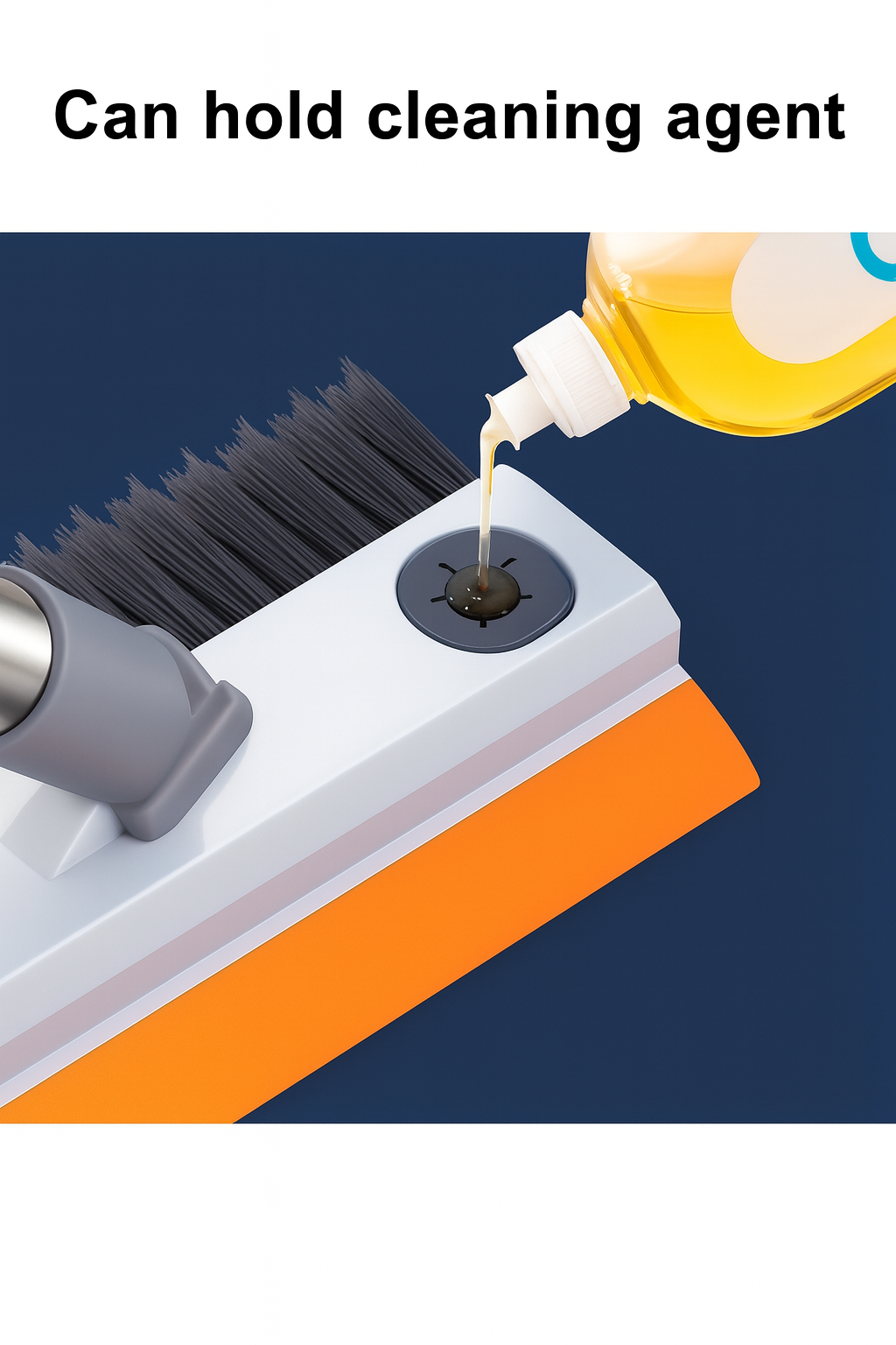 3-in-1 Rotating Bathroom Scrubber Brush with Wiper – Long Handle Tile Cleaner