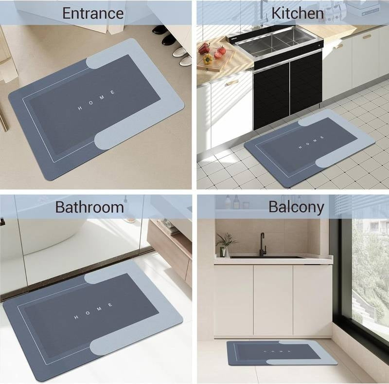 Square Anti-Slip Quick Dry Bathroom Mat – Modern Water-Absorbent Floor Mat